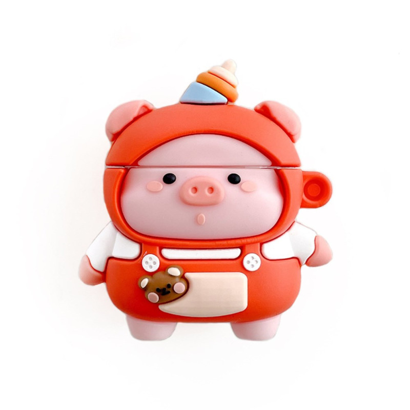 Capa para AirPods 2 / 1 Pig em vermelho