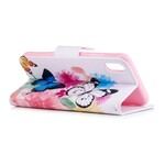 iPhone XS Max Case Butterflies e Flores Pintadas