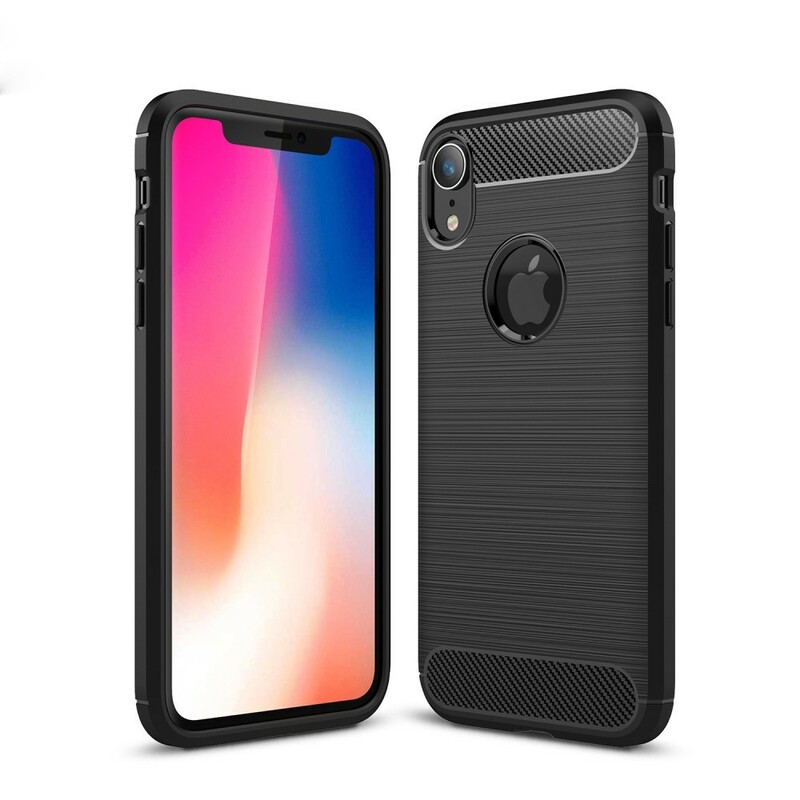 Capa de fibra de carbono escovada para iPhone XR