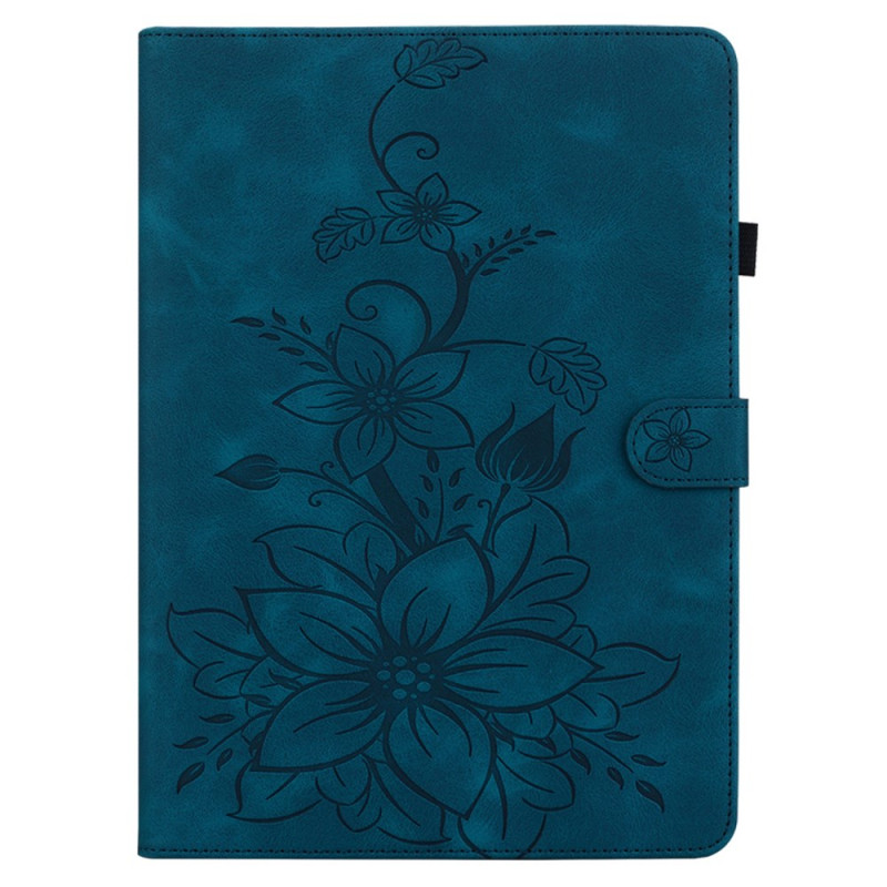 Capa para Samsung Galaxy Tab S9 / S8 / S7Padrão floral efeito camurça