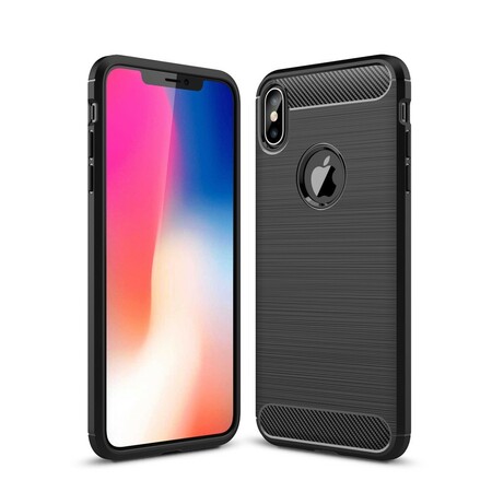 Capa de fibra de carbono escovada para iPhone XS Max