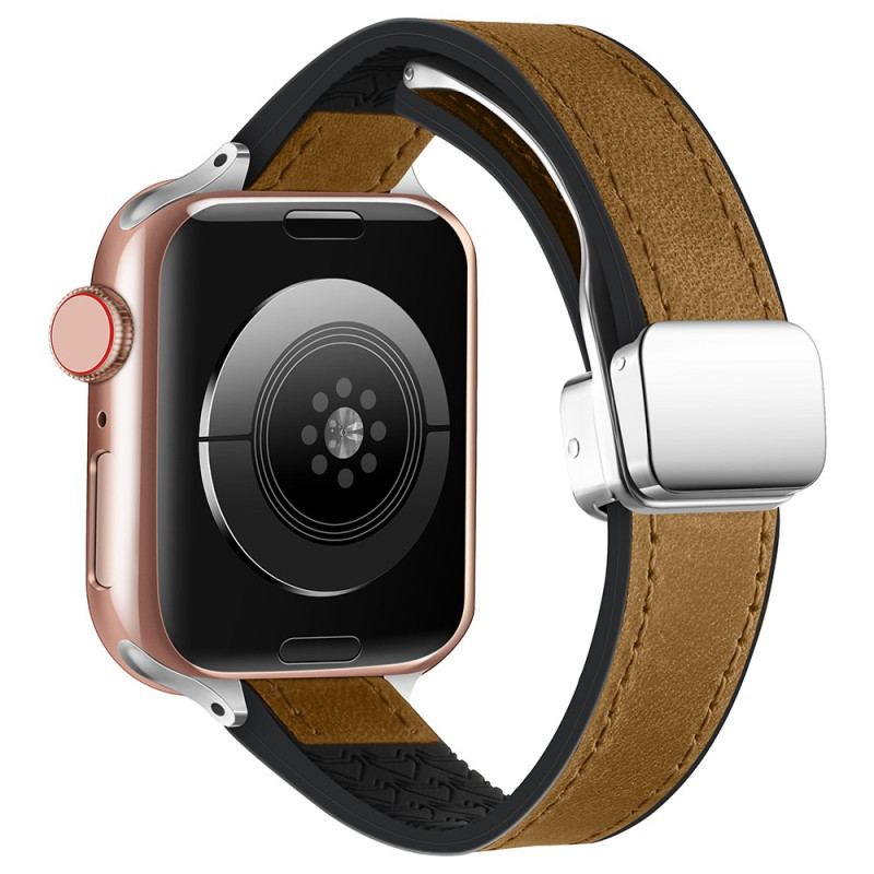 Pulseira para Apple Watch Series 46mm a 42mm / SE / Ultra 49mm magnética lisa ou bicolor