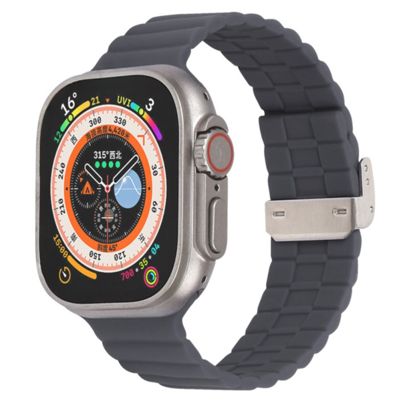 Pulseira para Apple Watch Series 46mm a 42mm / SE / Ultra 49mm Silicone Design Steel Watch