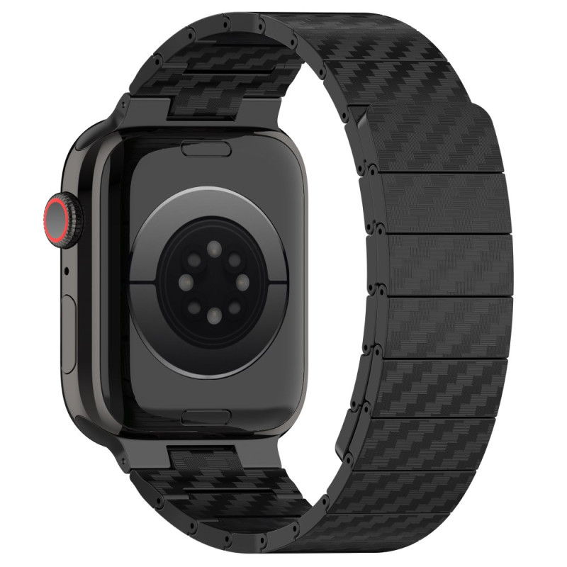 Pulseira para Apple Watch Series 46mm a 42mm / SE / Ultra 49mm Elegância em fibra de carbono