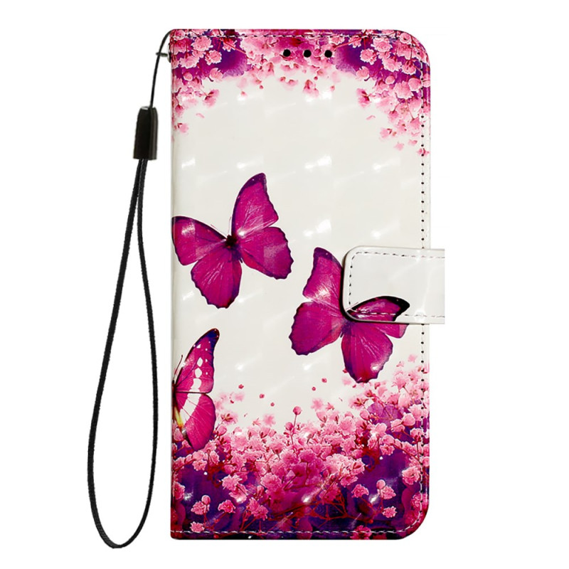 Capa borboleta cor-de-rosa para Xiaomi 14T