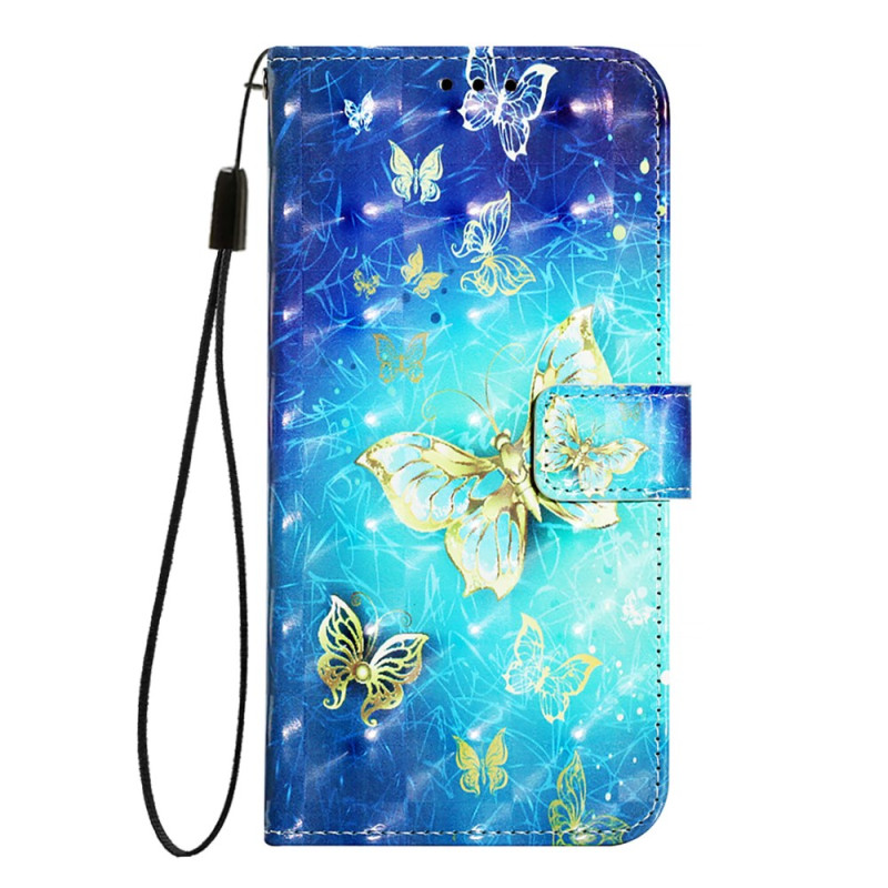 Capa borboleta dourada para Xiaomi 14T Pro