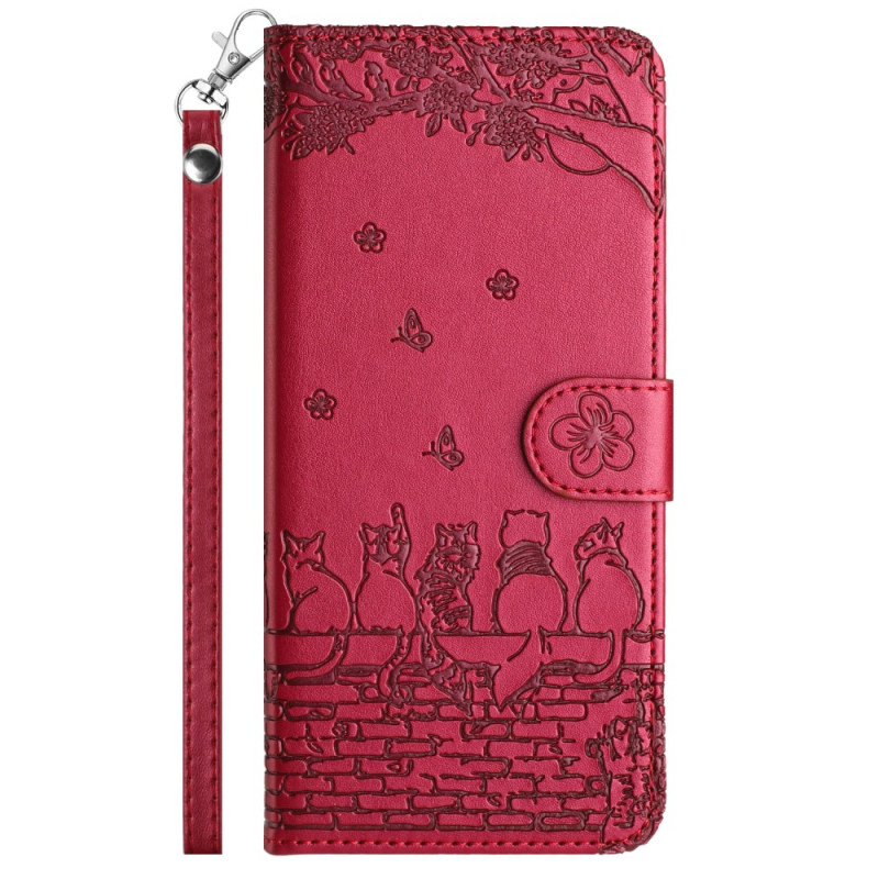 Capa Xiaomi Redmi 14C / Poco C75 Cats com correia