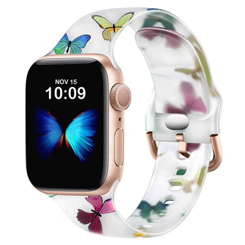 Pulseira para Apple Watch Series 46mm a 42mm / SE / Ultra 49mm Borboletas coloridas