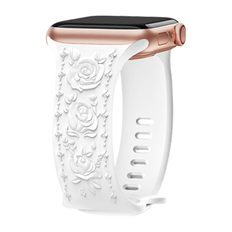 Pulseira para Apple Watch Series 46mm a 42mm / SE / Ultra 49mm Rosa com impressão