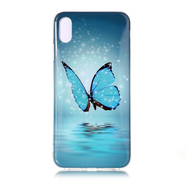 iPhone XR Case Butterfly Blue Fluorescent