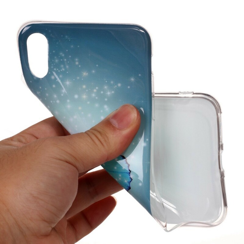 iPhone XR Case Butterfly Blue Fluorescent