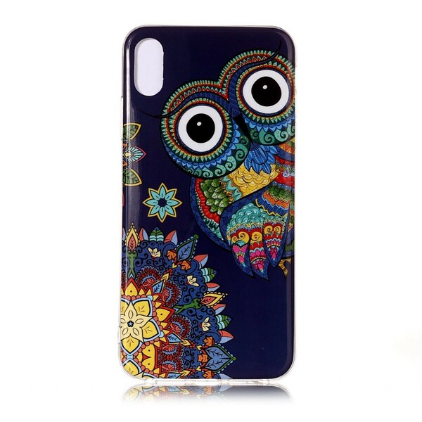 Capa iPhone XR Coruja Mandala Fluorescente