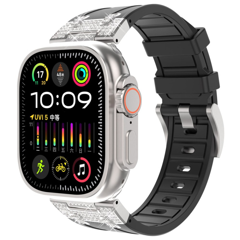 Pulseira para Apple Watch Series 42mm a 38mm / Series SE Silicone e Strass Premium