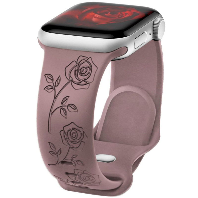 Pulseira para Apple Watch Series 42mm a 38mm / Series SE Silicone Floral