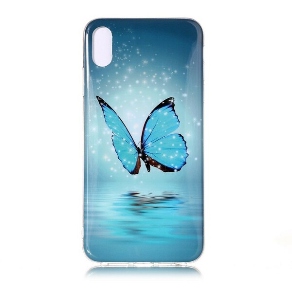 iPhone XS Max Case Butterfly Blue Fluorescente