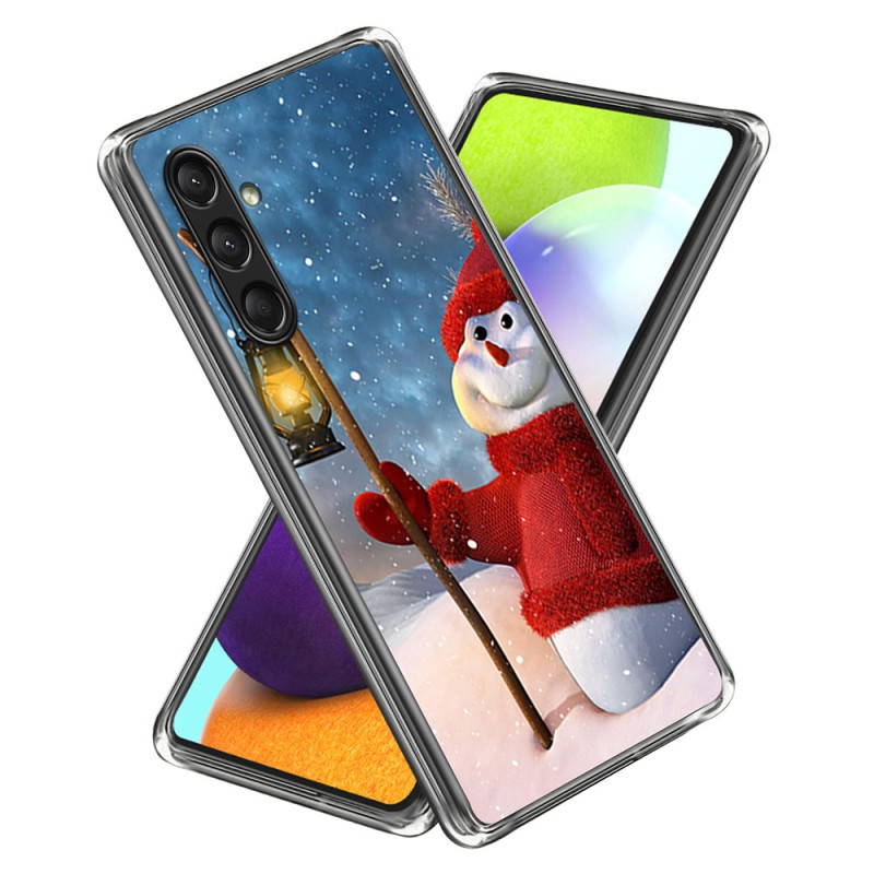 Capa para Samsung Galaxy S25 5G Boneco de neve com camisola vermelha