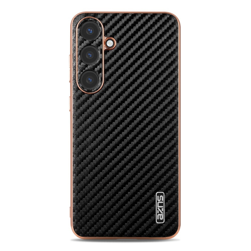 Capa com textura de fibra de carbono para Samsung Galaxy S25 5G