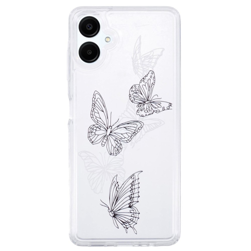 Capa transparente para Samsung Galaxy A06 Padrão borboleta