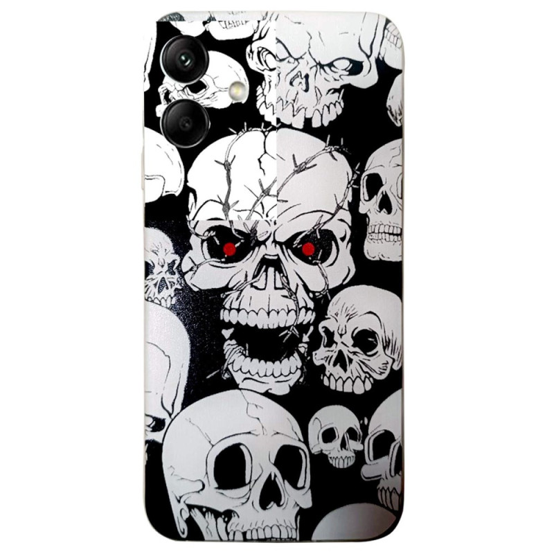 Capa com padrão impresso para Samsung Galaxy A06 Skulls