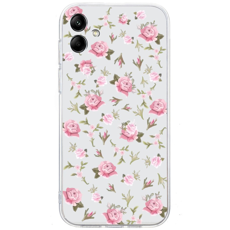 Capa Samsung Galaxy A06 Design floral cor-de-rosa