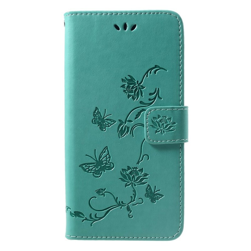 Capa Huawei P Smart Plus Borboletas e Flores com Bracelete