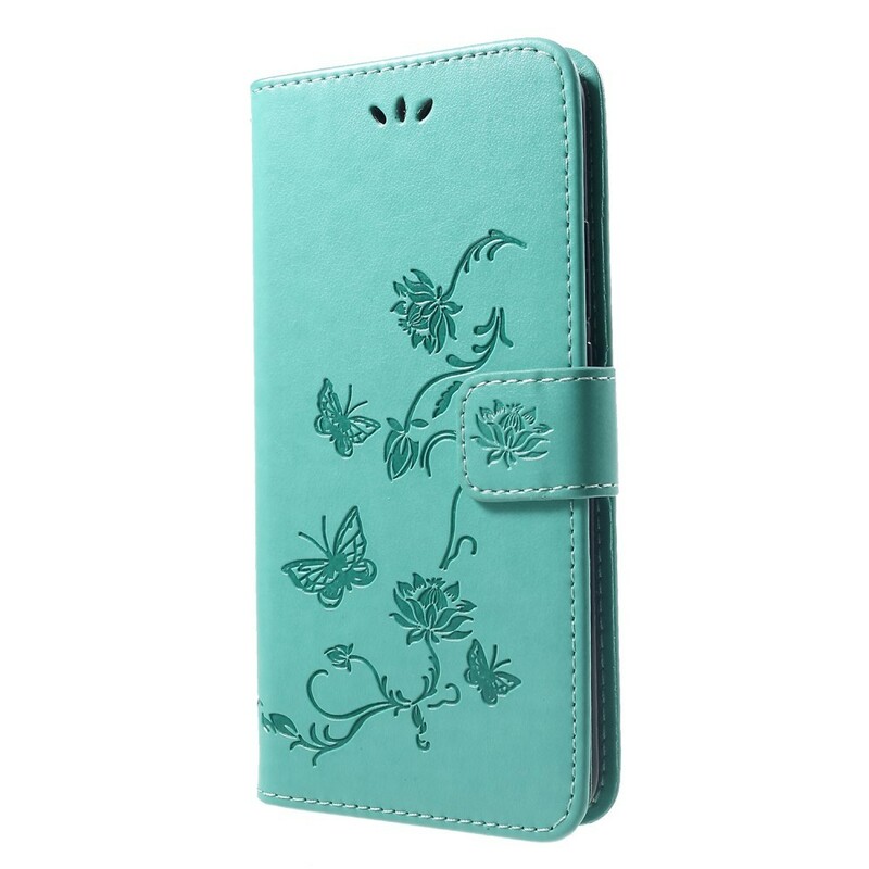 Capa Huawei P Smart Plus Borboletas e Flores com Bracelete