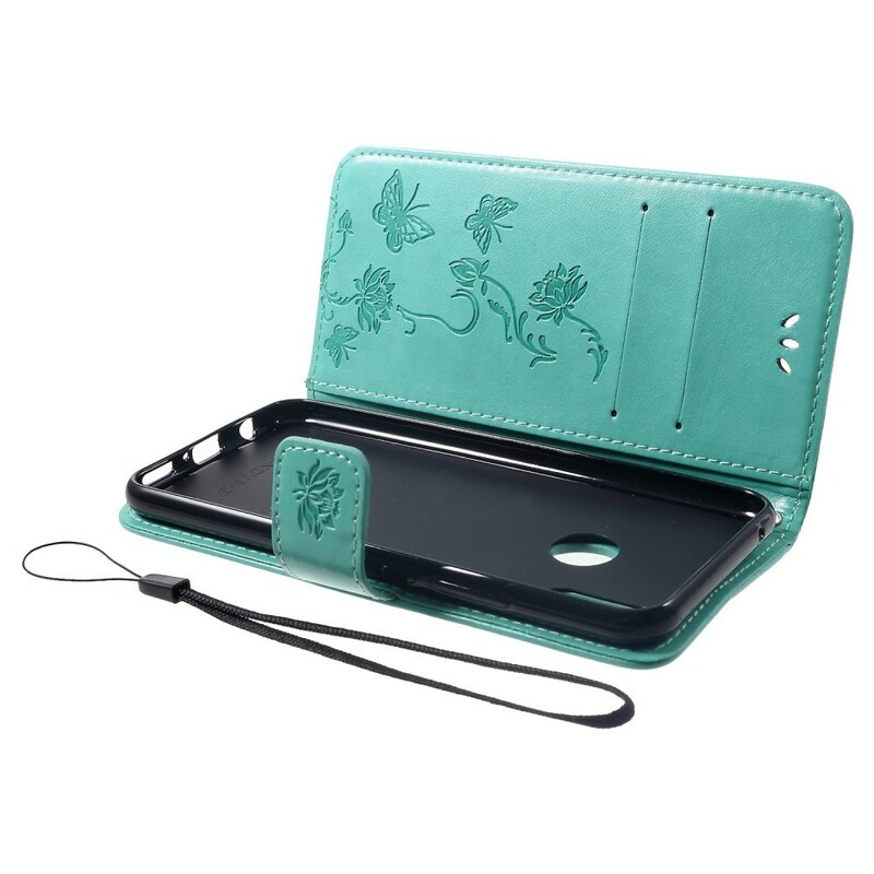 Capa Huawei P Smart Plus Borboletas e Flores com Bracelete