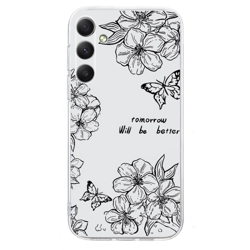 Capa para Samsung Galaxy A36 5G Design de borboletas e flores