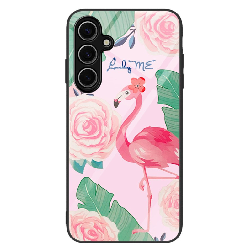 Capa de vidro temperado para Samsung Galaxy A36 5G Rosa Flamingo