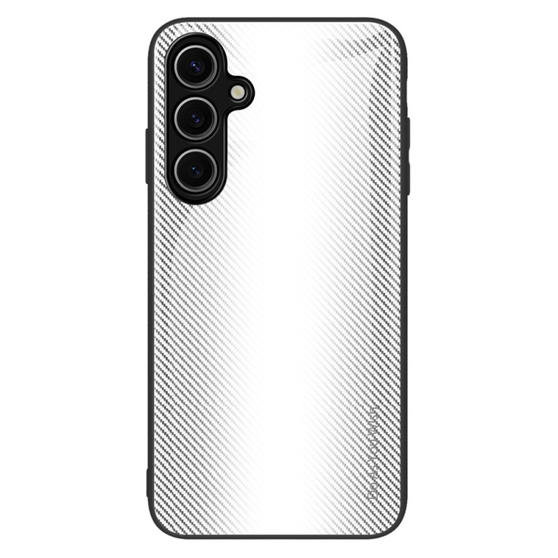 Capa de fibra de carbono com vidro temperado para Samsung Galaxy A36 5G