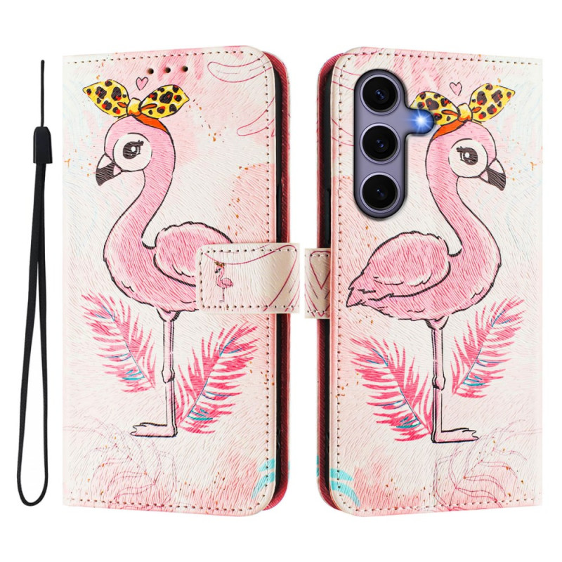 Capa com fita adesiva para Samsung Galaxy S25 5G Rosa Flamingo