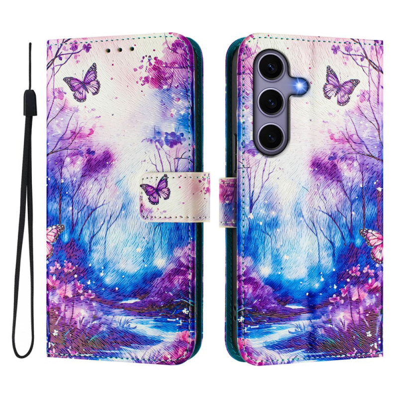 Capa com cordão para Samsung Galaxy S25 5G Valley of Dreams