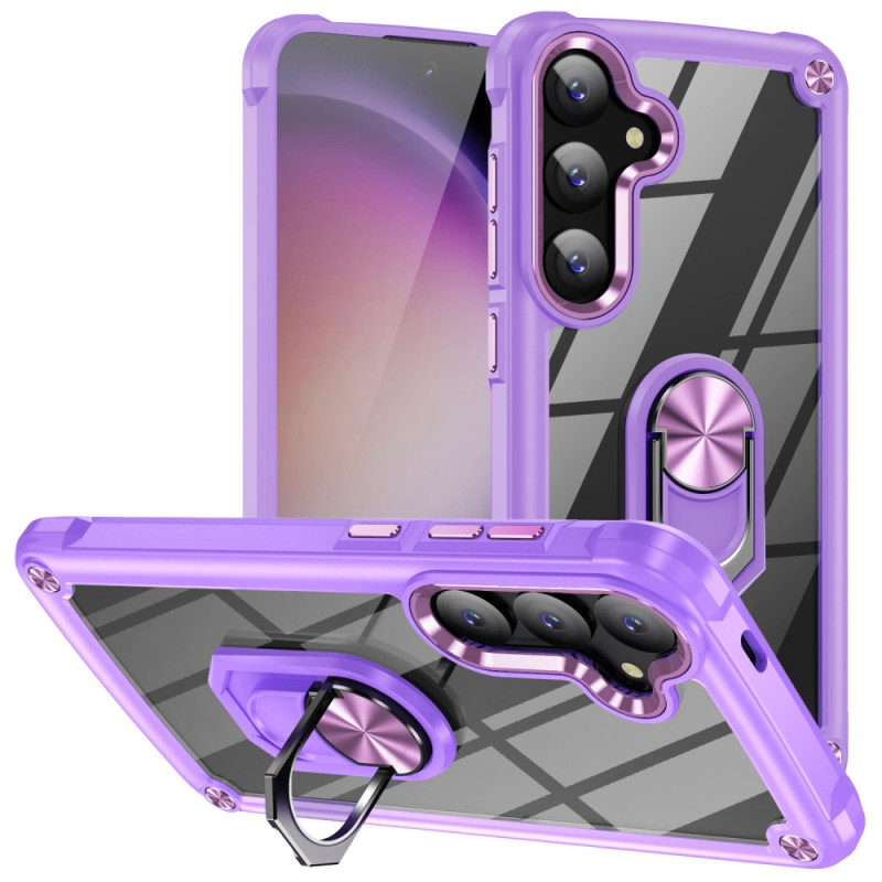 Capa transparente para Samsung Galaxy S25 5G com suporte integrado