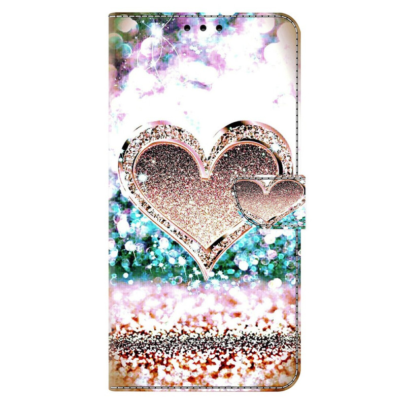 Capa coração de diamante cor-de-rosa para Samsung Galaxy S25 5G