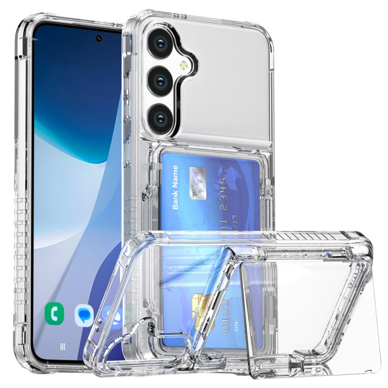 Capa transparente Samsung Galaxy S25 5G com suporte para cartão integrado