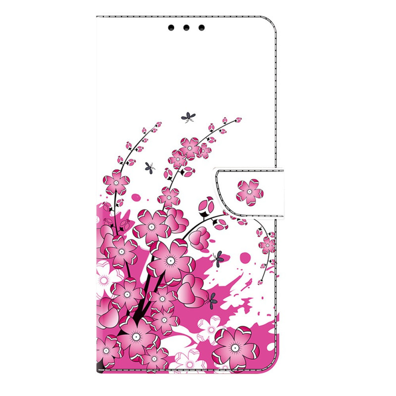 Capa floral cor-de-rosa para Samsung Galaxy S25 Plus 5G