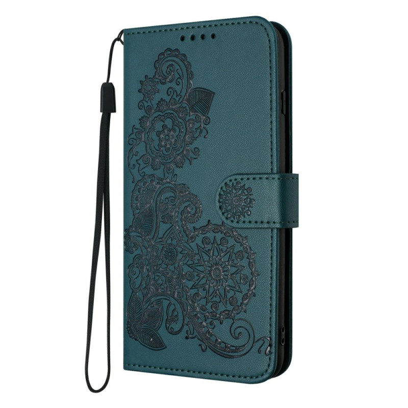 Capa para Samsung Galaxy S25 Plus 5G com fita de renda floral