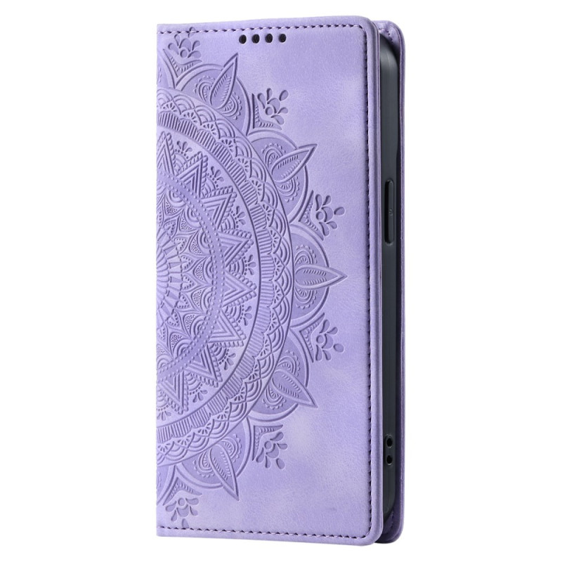 Capa Flip Cover Samsung Galaxy S25 Plus 5G Efeito camurça Mandala