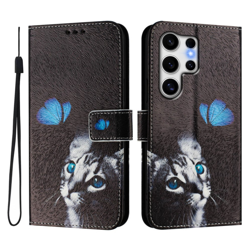 Capa para Samsung Galaxy S25 Ultra 5G Gatinho e Borboleta