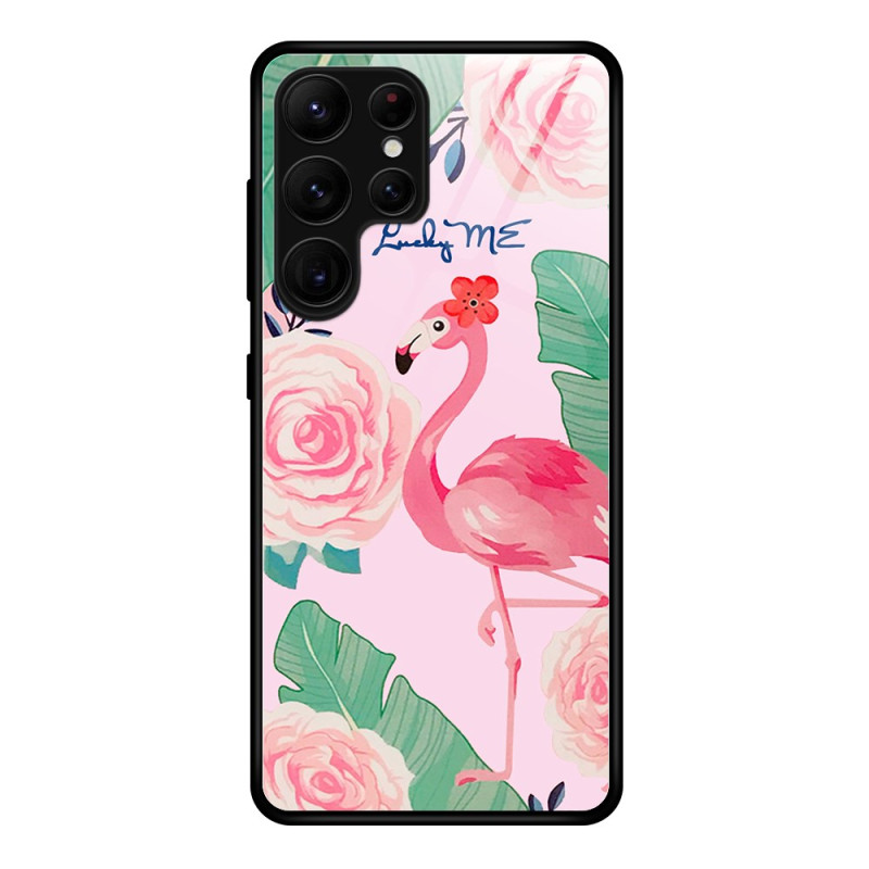 Capa de vidro temperado para Samsung Galaxy S25 Ultra 5G Rosa Flamingo