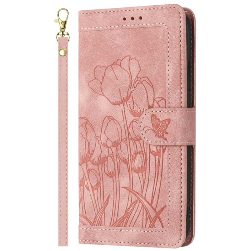 Capa de couro floral para Samsung Galaxy S25 Ultra 5G