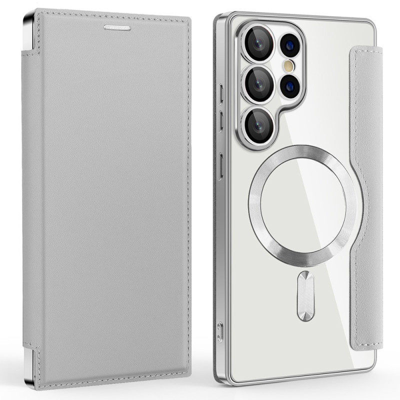 Capa Flip Samsung Galaxy S25 Ultra 5G MagSafe Compatível com RFID Bloqueio Efeito Couro