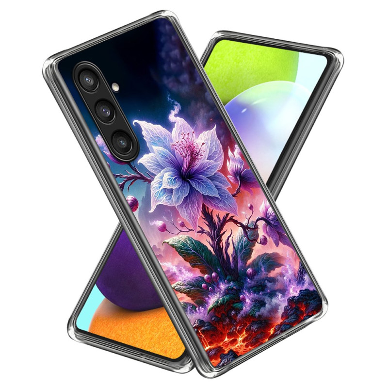 Capa de flores roxa para Samsung Galaxy A56 5G