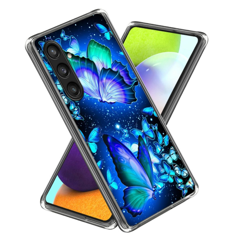 Capa para Samsung Galaxy A56 5G Borboletas azuis luminosas