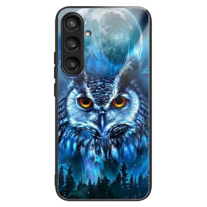 Capa de vidro temperado para Samsung Galaxy A56 5G Coruja da lua