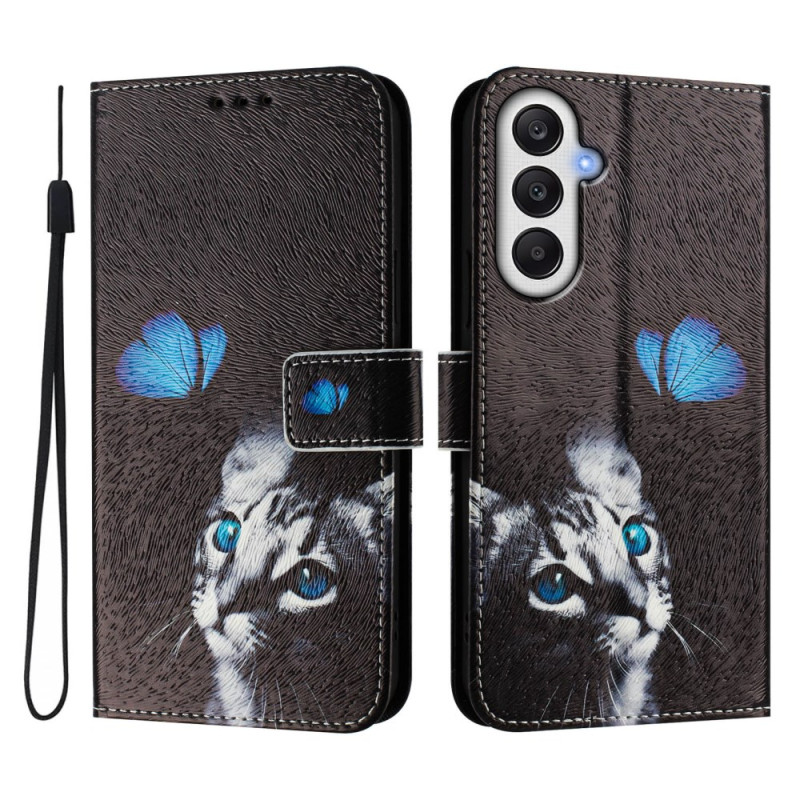 Capa para Samsung Galaxy A56 5G Borboleta e Gatinho