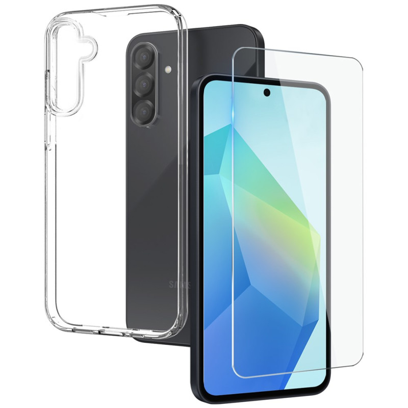 Capa transparente 2 em 1 para Samsung Galaxy A56 5G com proteção de ecrã