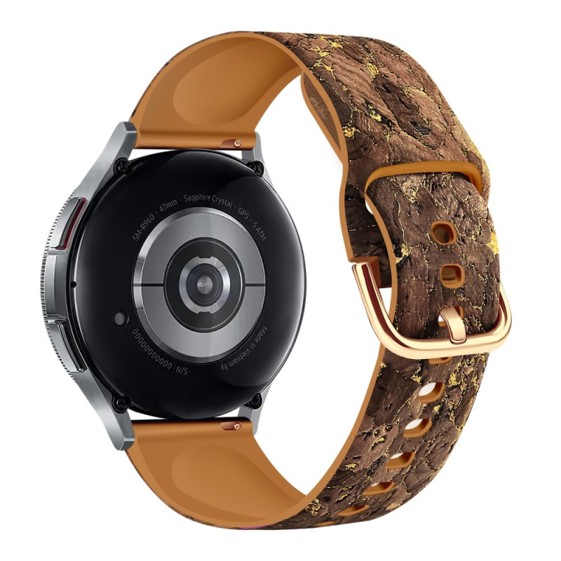 Samsung Galaxy Watch6/5/4 / Bracelete clássica em pele de madeira