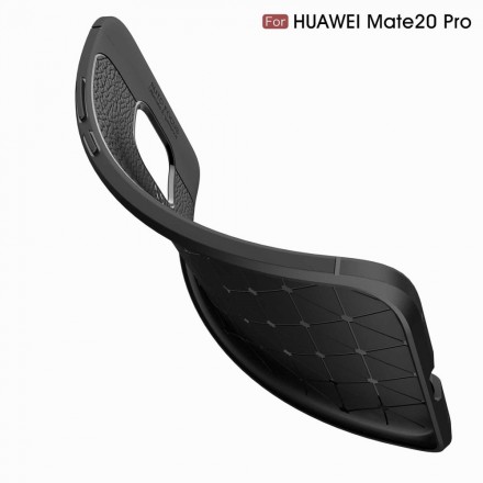 Capa de Couro Huawei Mate 20 Pro Linha Dupla Efeito Lychee