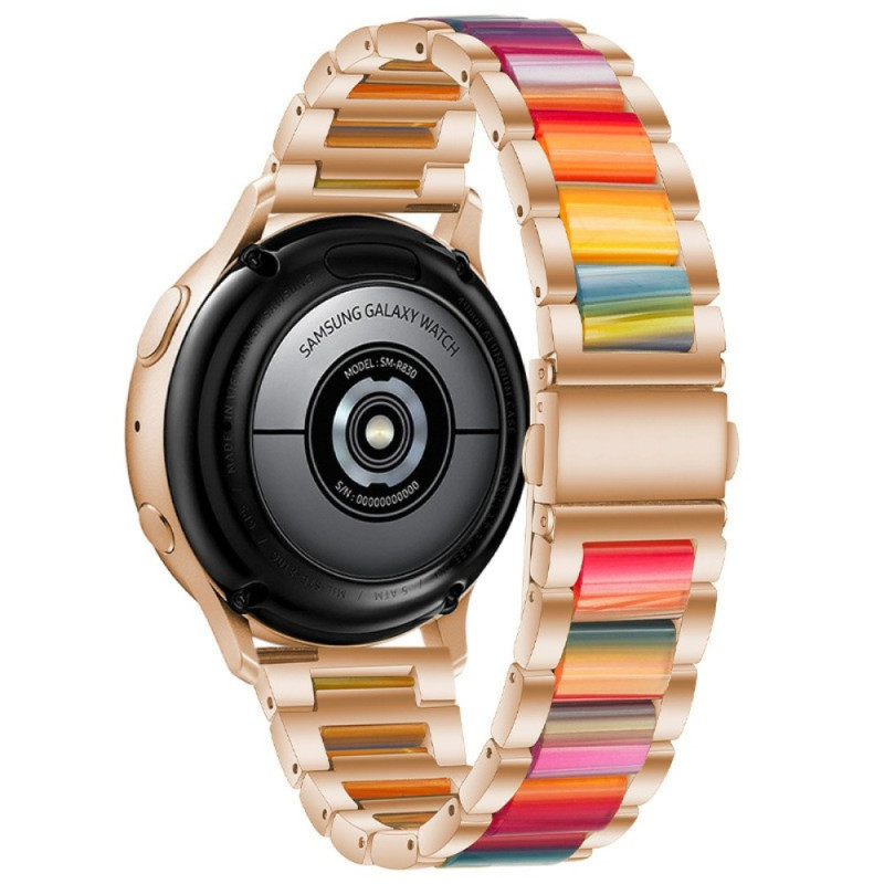 Samsung Watch6/5/4/3 / Watch 42mm / Watch Active / Gear Bracelete em aço inoxidável e resina